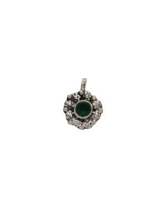 MK EMBOSSED ROUND FLOWER STUDDED 925 SILVER NOSE PIN