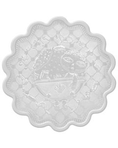 MK WELCOME BABY 999 SILVER SCALLOPED ROUND COIN NEWBORN BABY SHOWER