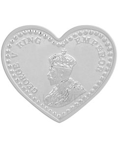 MK KING GEORGE V 999 SILVER HEART SHAPE COIN
